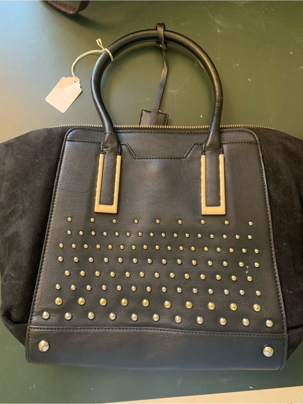 Nine West Black Tote with Gold Stud Accents